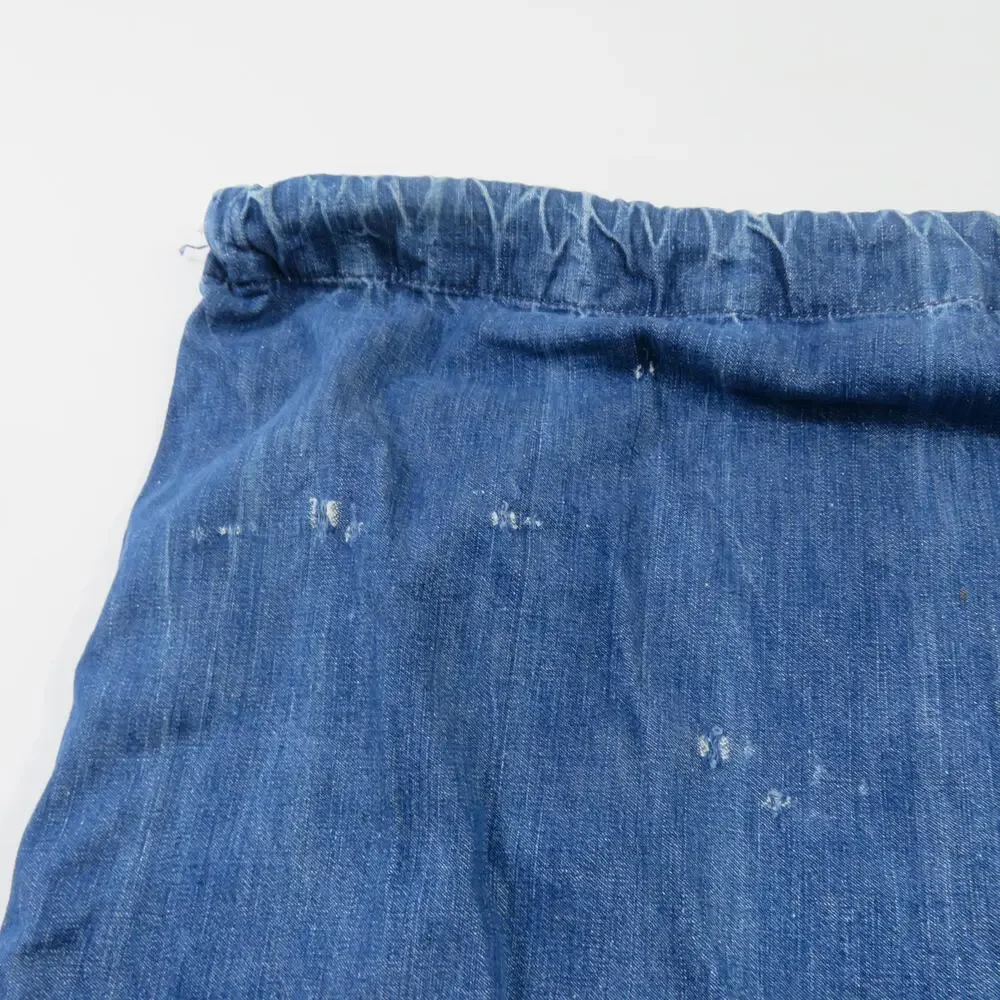 Military Denim Cotton Blue Laundry Bag Drawstring Zipper 24 X 33 USN Navy